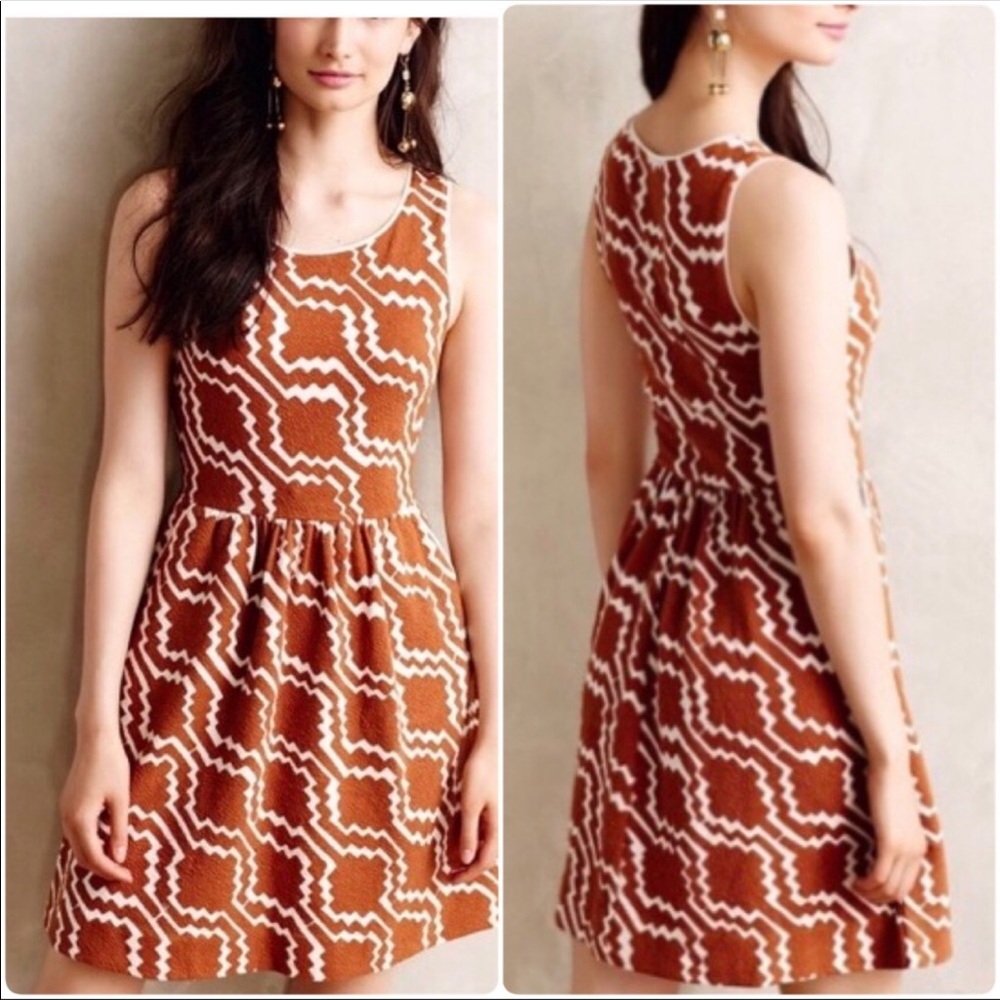 Anthropologie Postmark 8 Lantana dress brown